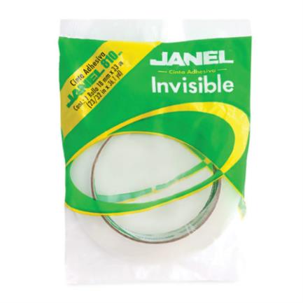 [8101833100BL] Cinta Adhesiva Janel Invisible 810 en Bolsa 18mmx33m