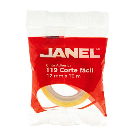 [1191210700-1] Cinta adhesiva transparente JANEL 12x10 corte fácil 1 pieza
