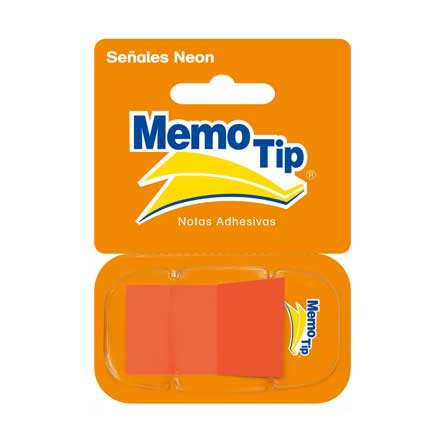 [6482345216] BANDERITAS JANEL SENALES MEMO TIP NARANJA C/DESP PET 23X45MM