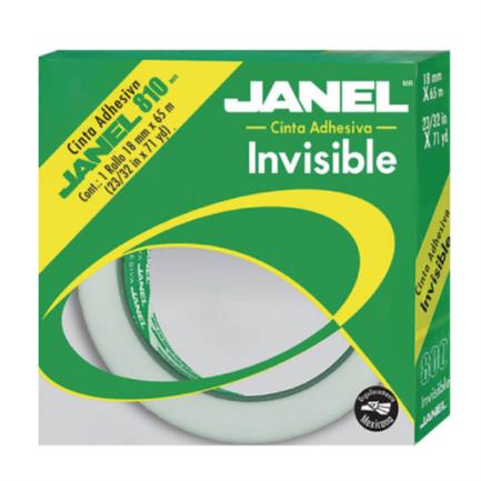 [810 18X65BL] Cinta Janel Adhesiva Invisible 810 Individual 18mmx65m en Bolsa