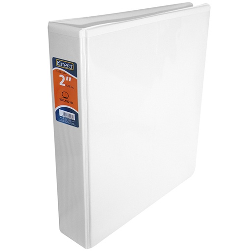 [ETPAPE0000131] Carpeta panorámica con cristal Kinera oficio herraje 2 pulgadas "O" color blanco