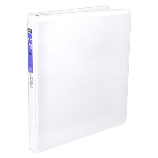 [9501BL] Carpeta panorámica con cristal Kinera carta herraje 1/2 pulgada "O" color blanco