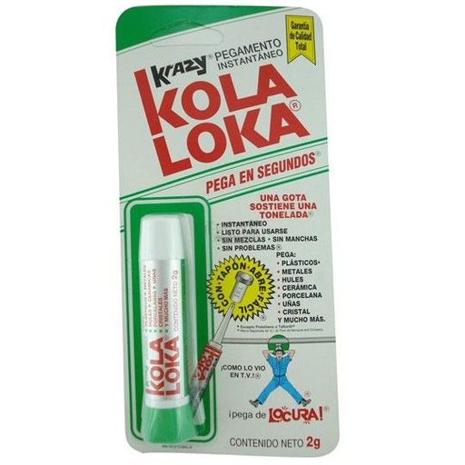 [ETPAPE0001183] Pegamento instantáneo KOLA LOKA precisión 2 gramos de cianoacrilato.