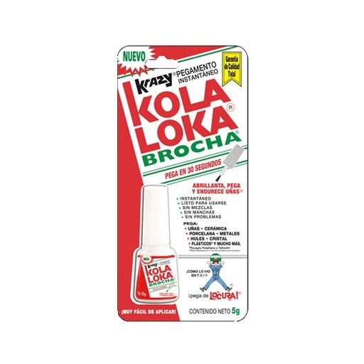 [KOL-PEG-BROCHA] pegamento instantáneo KOLA LOKA brocha 5gramos de cianoacrilato