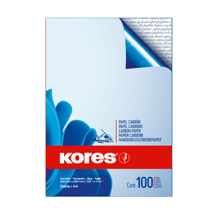 [784780] PAPEL CARBON KORES KOPYNET A4 AZUL P/LAPIZ C/100