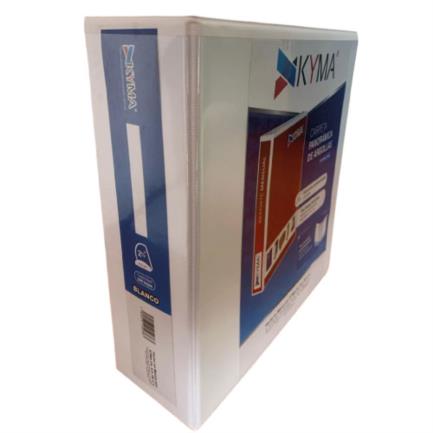 [CPKCBHD-250-BCA] Carpeta Panorámica Kyma de Vinil Tamaño Carta 2 1/2" Aro en "D" Blanca