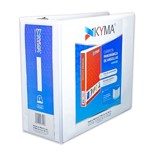 [ETPAPE0002475] Carpeta KYMA panoramica de vinil 5 pulgadas arrillo en D blanca 1 pieza