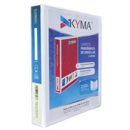 [CPKCBHO-150-BCO] Carpeta Panorámica Kyma de Vinil Tamaño Carta 1 1/2" Aro en "O" Blanca