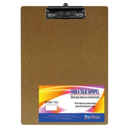 [TABAGA-MAC-CTA] Tabla Agarrapapel Kyma de Madera (Macocel) Tamaño Carta con Broche Tipo Clip