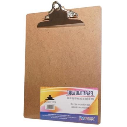 [TABAGA-MACM-ESQ] Tabla Agarrapapel Kyma de Madera (Macocel) Tamaño Esquela con Broche Mariposa