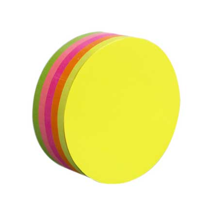 [21358] NOTA ADHESIVA MAE CIRCULO NEON 5 COLORES 250HJS 67X76MM