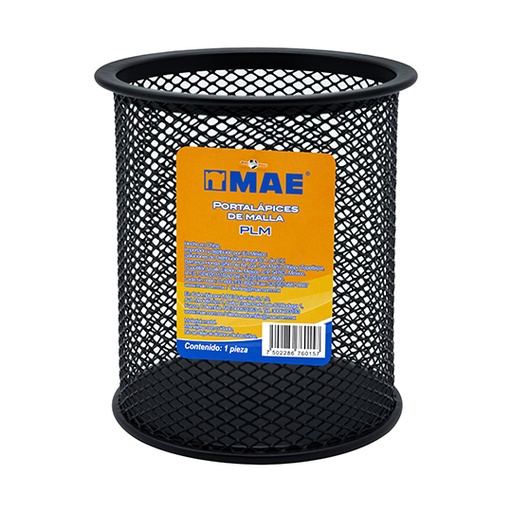 [ETPAPE0001018] Porta-lápiz mae de malla metálica negro.