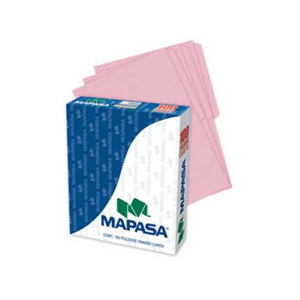 [PR0001] FOLDERS MAPASA ROSA CARTA C/100