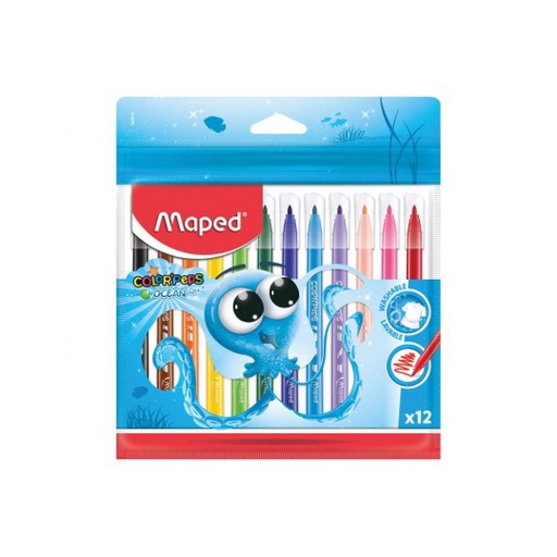 [ETPAPE0000065] Plumones de colores Maped con 12 piezas colorpeps ocean
