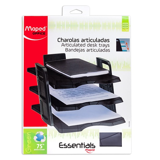 [ETPAPE0001186] Charola essentials desk gris humo Maped de tres niveles