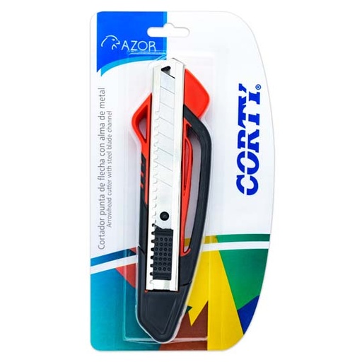 [PPA0220] Cutter alma de metal Corty 5500 grande 18 mm punta flecha blíster