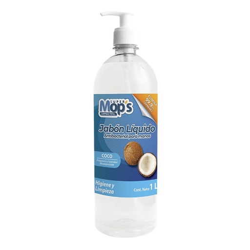 [ETPAPE0000027] Jabon para manos antibacterial Super mops aroma coco 1 Lt.
