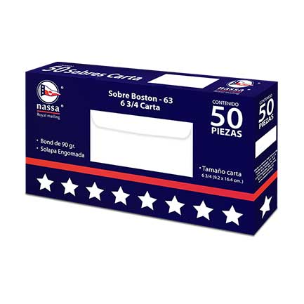 [HA0206] SOBRE NASSA CORRESP. CARTA 20PQS DE 50PZS