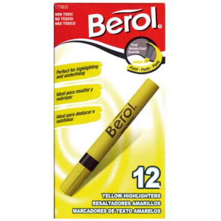 [11201212101] RESALTADOR BEROL AMARILLO C/12