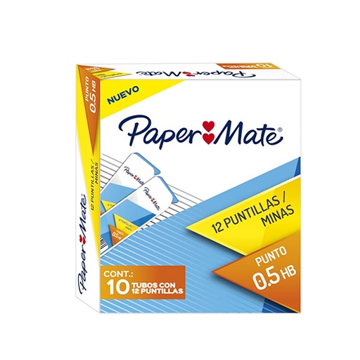 [ETPAPE0002736] Puntillas de grafito Paper mate 0.5 mm caja 10 tubos