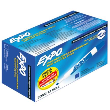 [83003] Marcador Sanford Expo 83003 Azul Cincel Pizarron Blanco C/12