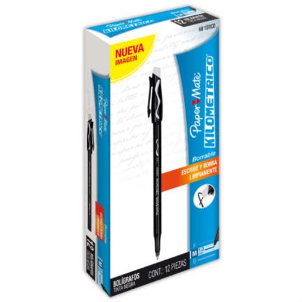 [82192] BOLIGRAFO PAPERMATE 82192 ERASER MATE NEGRO C/12