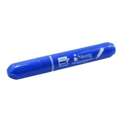 [NE-076] Marcador Nextep Permanente Punta Gruesa Cincel 4mm Azul c/12 Pzas