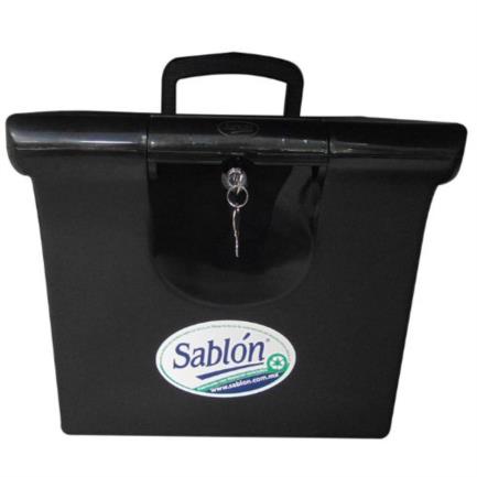 [8985NE] Archivero Portátil Sablon Plástico Tamaño Carta Color Negro C/Cerradura