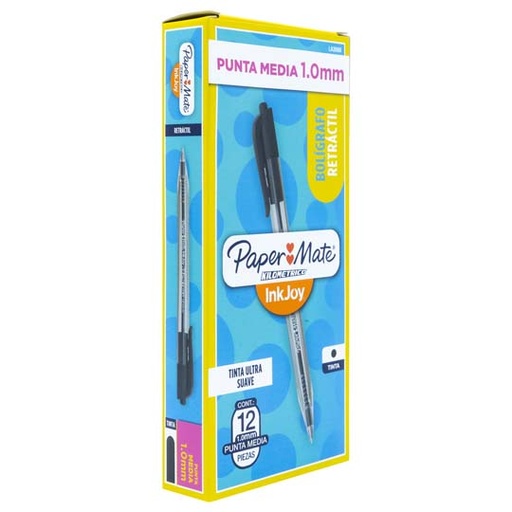 [35681] Boligrafo RT kilometrico negro punto mediano caja con 12 piezas