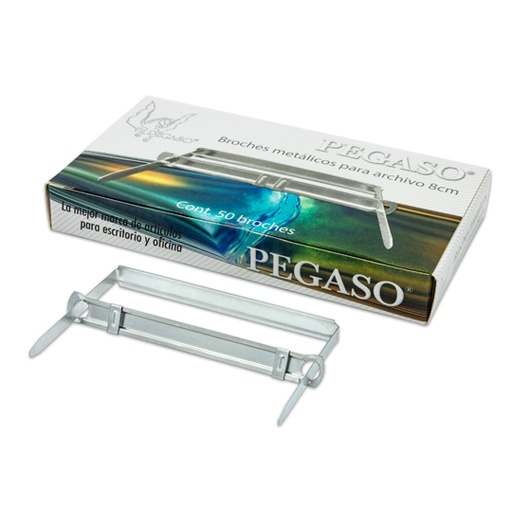 [ETPAPE0000063] Broche de 8 cm Pegaso caja con 50 pzas.