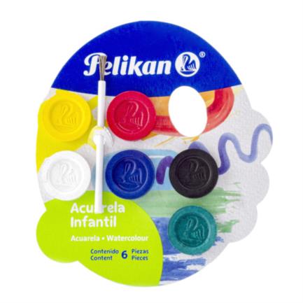 [7501216] Pinturas Acuarela Pelikan Infantil C/6 Colores