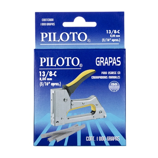 [ETPAPE0003016] Grapas estándar 5/16 para clavadora 13/8-C Pilot caja con 1,000 grapas