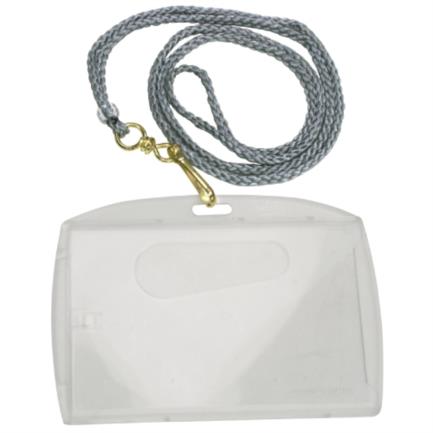 [1002] PORTA GAFETE SABLON TRANSPARENTE  AZOR De 6 X 9 Con Cordon (Vertical y Horizontal)