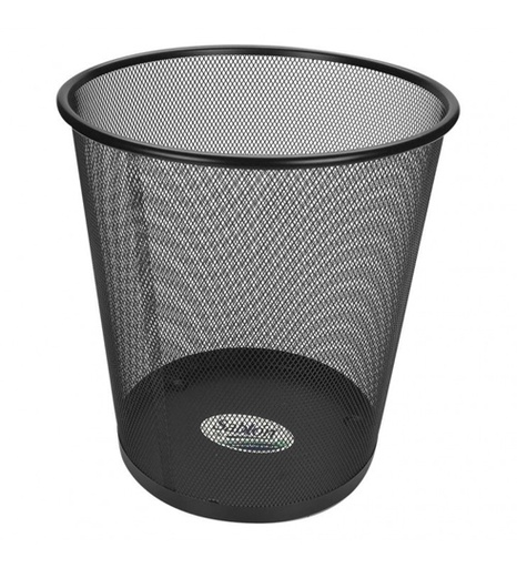 [ETJAFE0000226] Cesto de Malla Redondo Metalico Sablon Color Negro