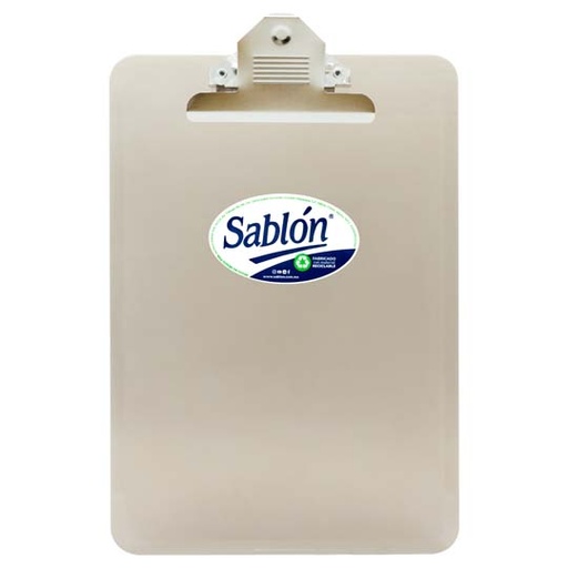 [2316HU] Tabla de plástico Sablón con clip metálico tamaño carta color humo