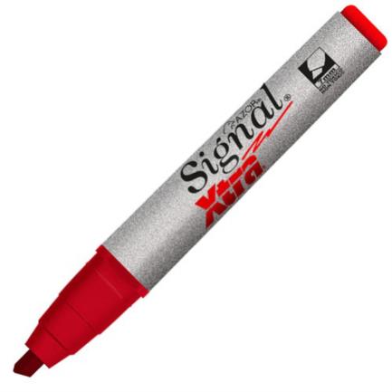 [40002ROJO] Marcador Permanente Signal Xtra 40002 Punta Cincel Color Rojo C/12 Pzas