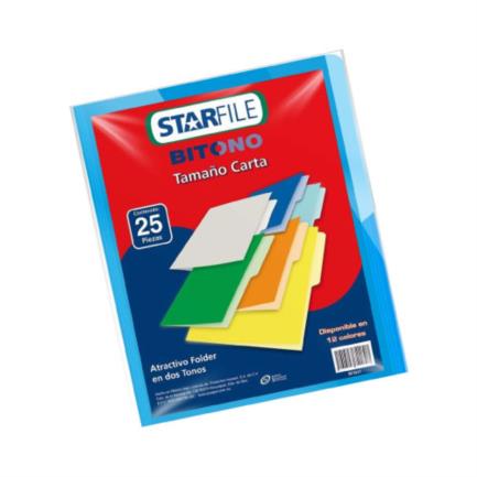 [PH0090] Folder StarFile Bitono Carta Color Azul C/25 Pzas