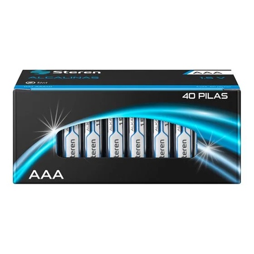 [ETTECN0000011] Pila alcalina AAA STEREN blister de 40 pzas