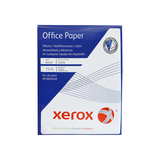 [ETPAPE0000303] HOJAS DE PAPEL CARTA 97% BLANCURA BLANCO PAQUETE DE 500 HOJAS XEROX 003M02040