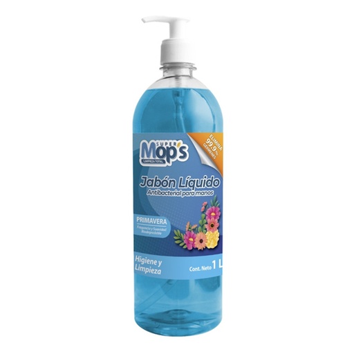 [MOP-JABPR-L1] Jabon para manos antibacterial Super mops aroma primavera 1 Lt.
