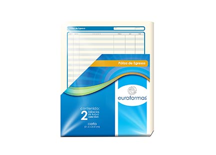 [ER0112] POLIZA EGRESOS EUROFORMAS CARTA 50H C/2 BLOCKS