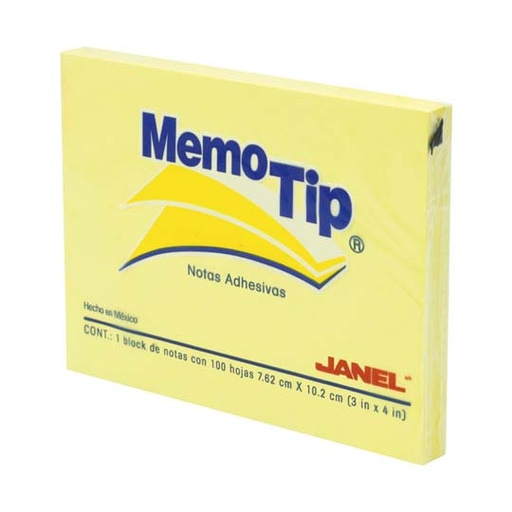 [ETPAPE0003384] Notas Adhesivas Memo Tip Amarillo 3x4 Pulgadas 1 block Con 100 Hojas