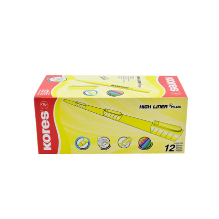 [360014] RESALTADOR KORES K-MARKER XH12 AMARILLO C/12