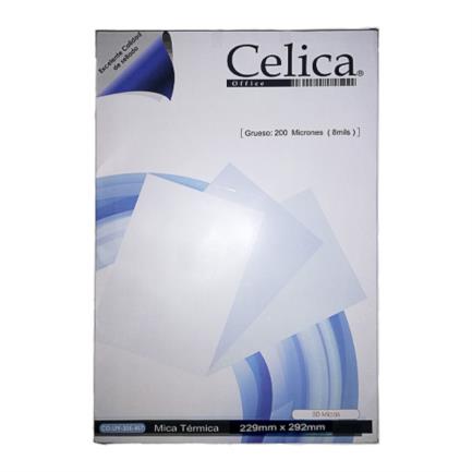 [CO-LPF-229-292] Mica Térmica Celica Tamaño Carta 229x292mm 8 Milésimas o 200 Micrones Paquete C/50 Pzas