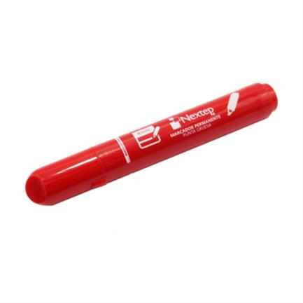 [NE-075] Marcador Nextep Permanente Punta Gruesa Cincel 4mm Rojo c/12 Pzas
