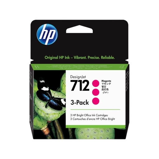 [ETTECN0000302] CARTUCHO DE TINTA HP DESIGNJET 712 DE 29 ML MAGENTA PACK DE 3