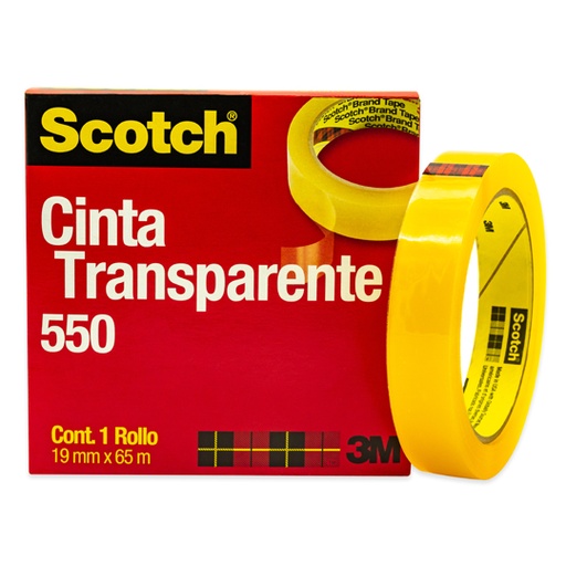 [5501865] Cinta 550 Transparente Scotch 3M 19x65 Caja con1 Pieza