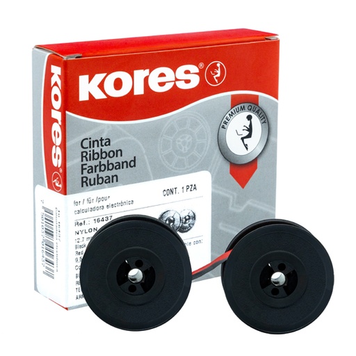 [16437] Cinta Kores para calculadora modelo 241,12.7 mm x 4m, color negro-rojo, 1 pieza