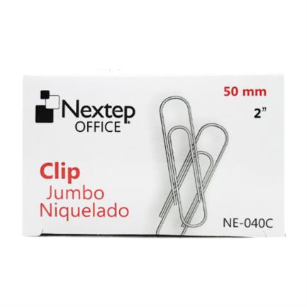 [NE-040C] Clip Nextep Jumbo Niquelado 50mm 100 Clips