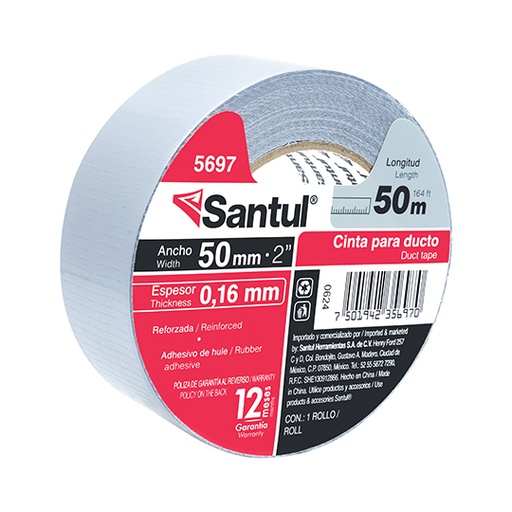[SAN-ADS-5697] Cinta adhesiva santul para ducto 50 m.
